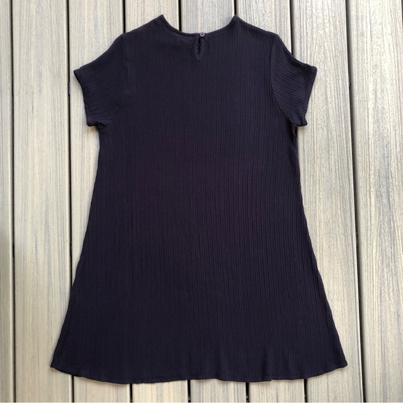 Eileen Fisher Black A-Line Textured Dress Size L - Picture 3 of 8